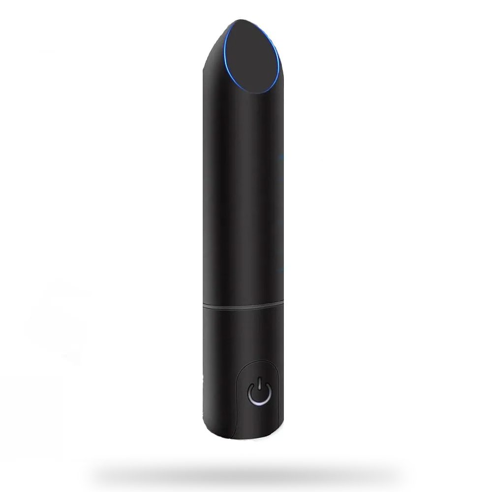 Rechargeable Mini Personal Massager with Precision Tip - Waterproof Travel Companion - Black [With Lubricant]